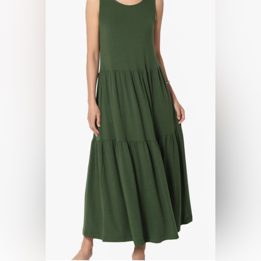 ZENANA 2x green sleeveless dress